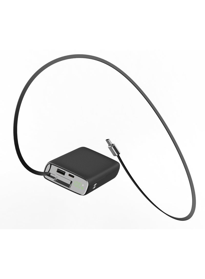 باورولوجي بنك طاقة بسعة 20000 مللي أمبير 35 واط PD للشحن السريع، شاحن محمول مع USB-C وUSB-A، حزمة بطارية للشحن السريع مع كابلات مدمجة وقابلة للسحب لجهاز iPad Pro، iPhone 17 Series، Samsung، Galaxy S25U. - Image 2